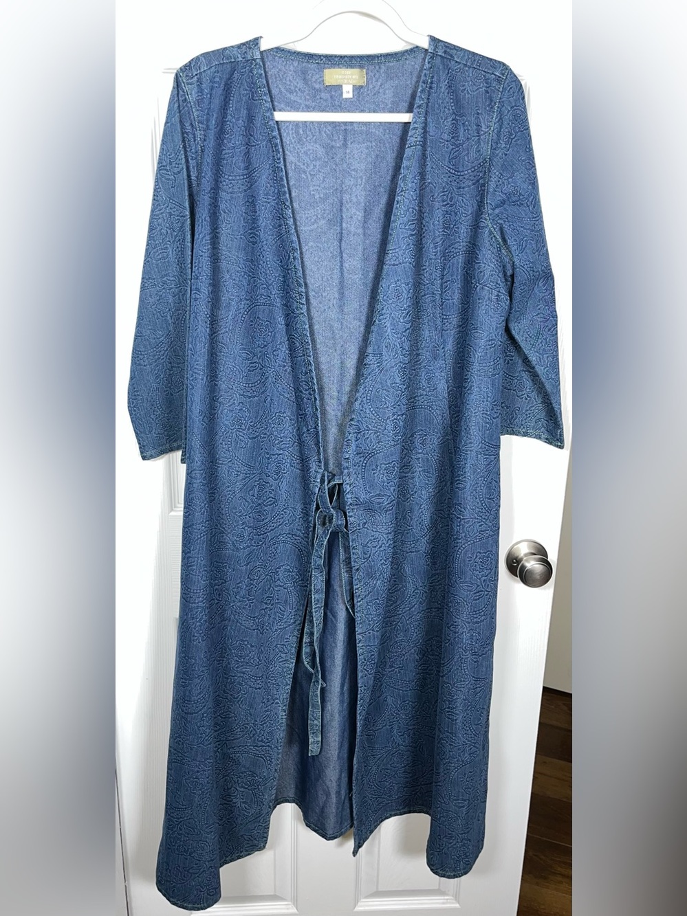 Vintage Women’s The Territory Ahead 14 Denim Duster Wrap Dress Cotton Paisley